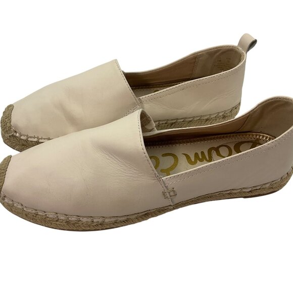 Sam Edelman Women 9 Khloe Cream Leather Espadrille Flat Slip-On Shoes Minimalist - Picture 3 of 13